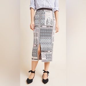 Anthropologie - Avery Embroidered Pencil Skirt